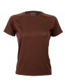 Dames Sportshirt CONA SPORTS Rainbow Tech Tee Choco